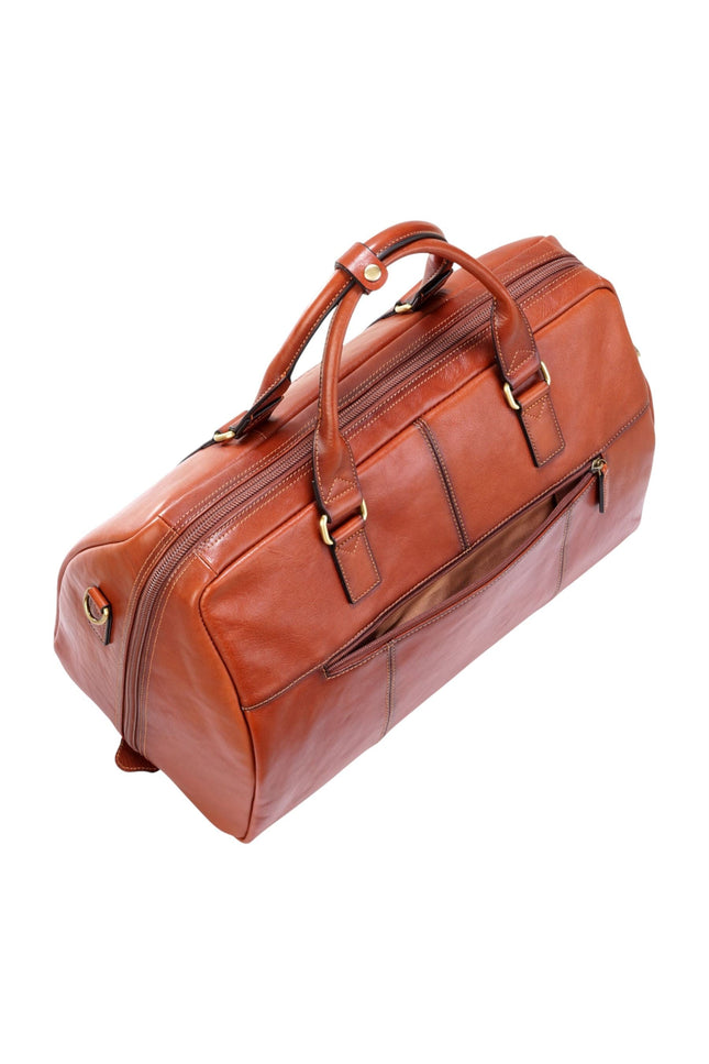 Vintage Genuine Leather Tan Holdall Duffle Gym Travel Bag - Atlas