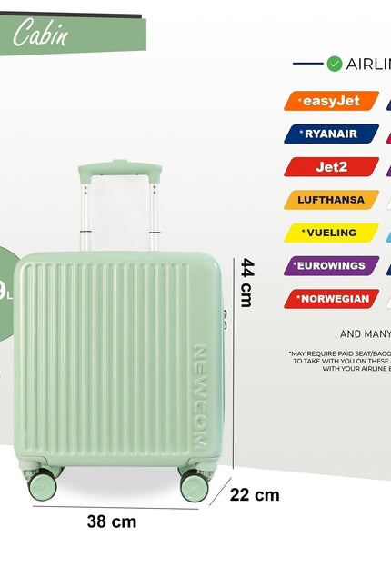 Hard Shell Cabin 44 x 22 x 38 cm Green TSA Secure Luggage Suitcase Suitable for Easyjet, Ryanair