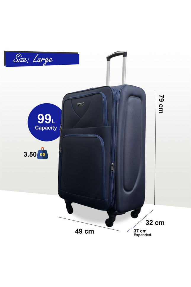 Nagoya Large Soft Shell Suitcase in Navy