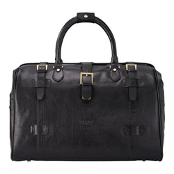 Genuine Leather Black Duffle Holdall Vintage Travel Gym Bag - Windsor