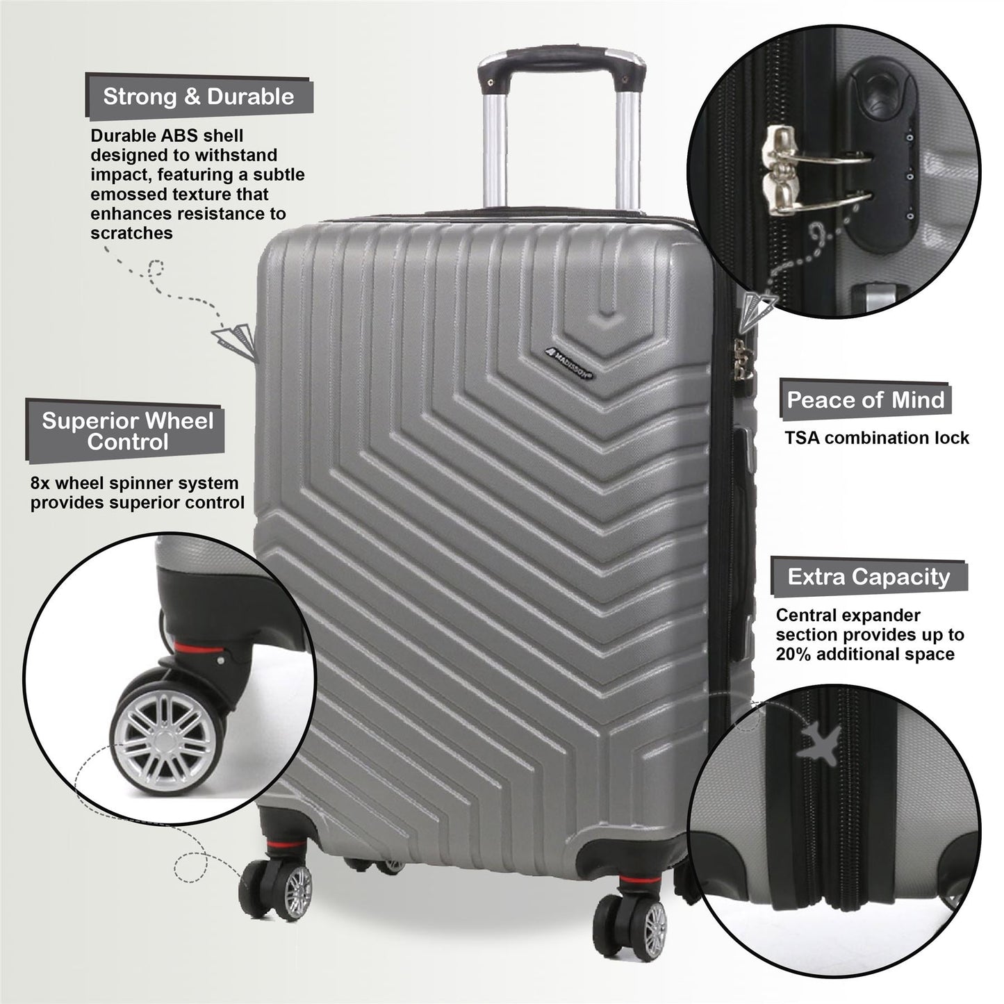 Bega Set of 3 Hard Shell Suitcase in Silver