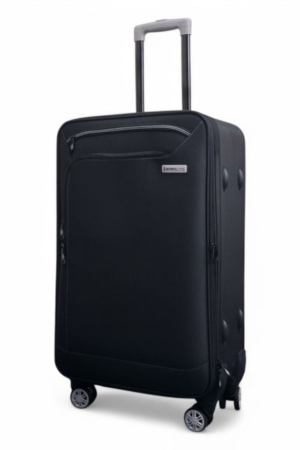 Handa Medium Soft Shell Suitcase in Black