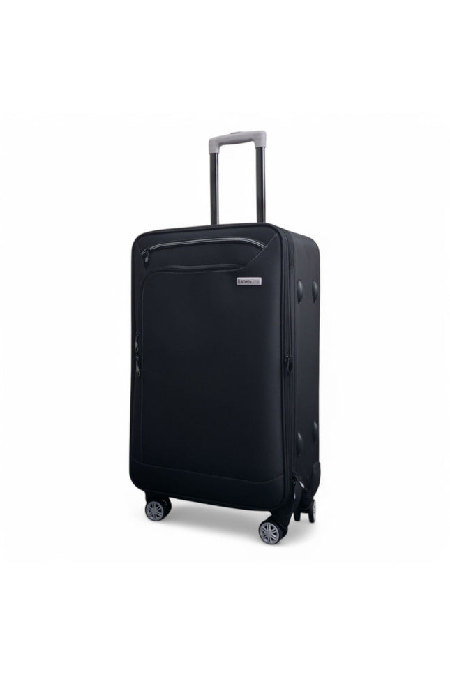 Handa Medium Soft Shell Suitcase in Black