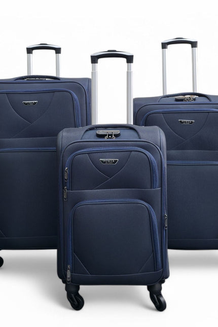 Nagoya Set of 3 Soft Shell Suitcase in Navy