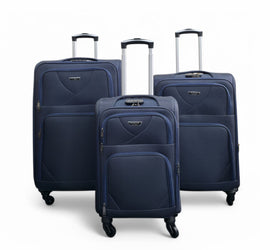 Nagoya Set of 3 Soft Shell Suitcase in Navy