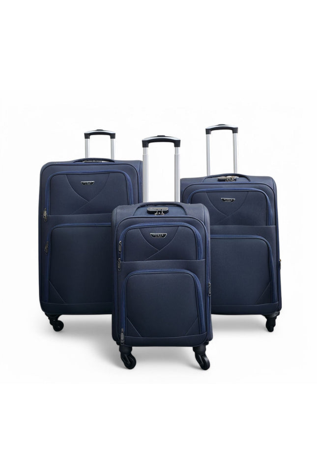Nagoya Set of 3 Soft Shell Suitcase in Navy