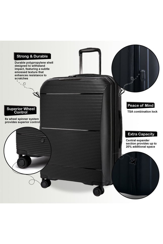 Abiko Medium Hard Shell Suitcase in Black