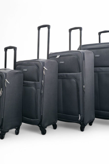 Tahara Set of 4 Soft Shell Suitcase in Grey