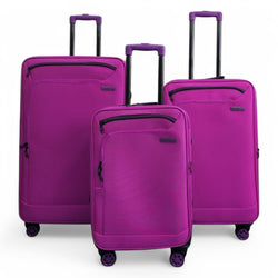 Handa Set of 3 Soft Shell Suitcase in Pink