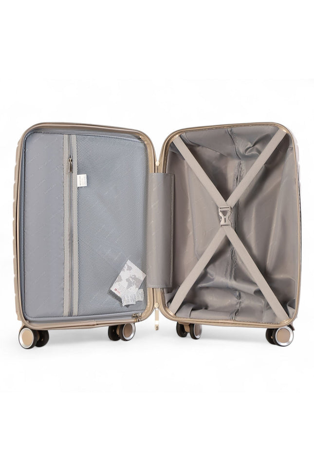 Forster Large Hard Shell TSA Suitcase in Champagne Beige