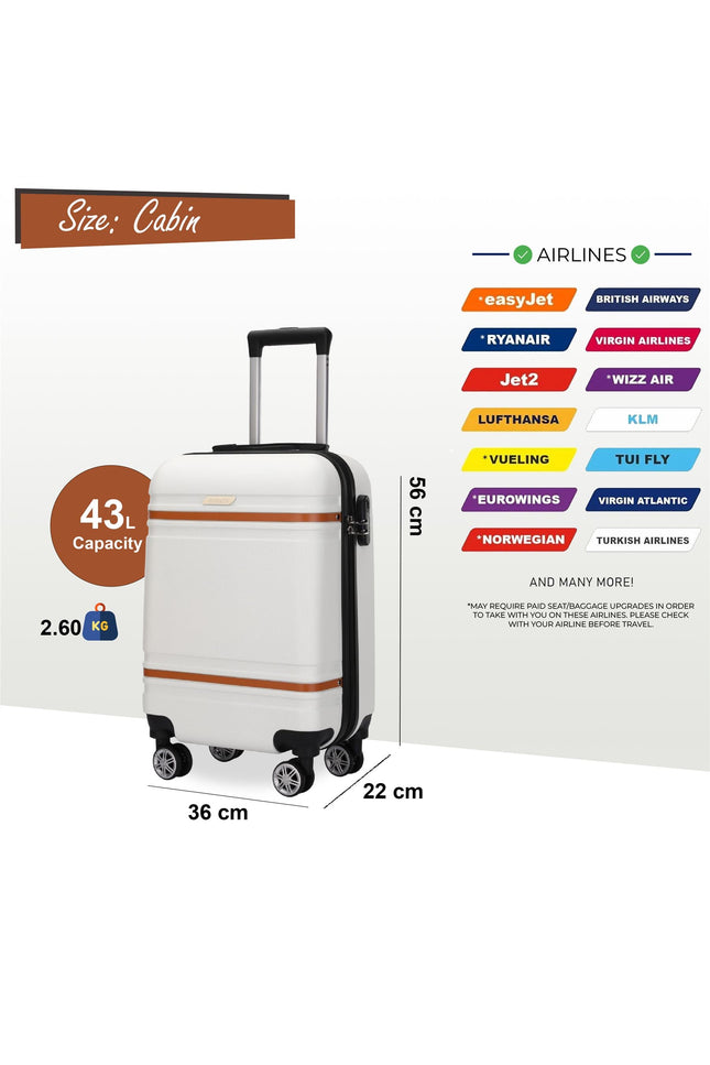 Calgary Cabin Hard Shell Suitcase in Cream White