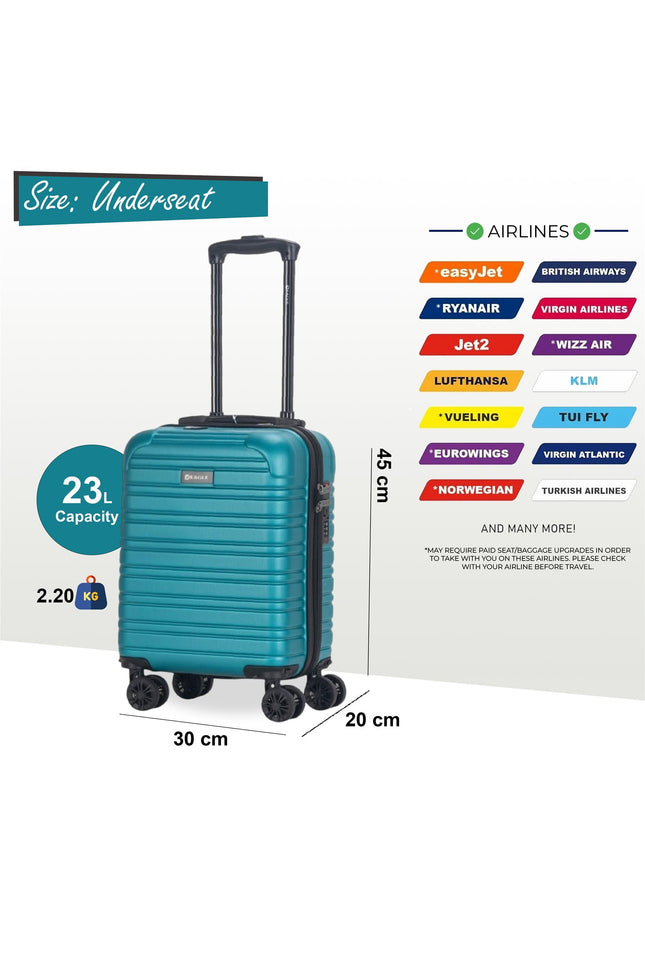 Koga Underseat Hard Shell Suitcase in Teal