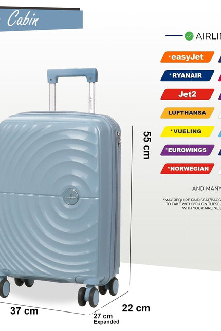 Balranald Cabin Hard Shell Suitcase in Sky Blue
