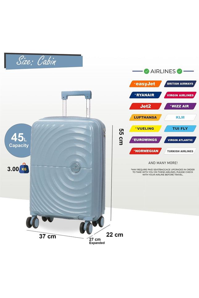 Balranald Cabin Hard Shell Suitcase in Sky Blue