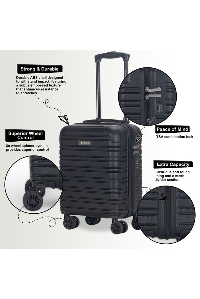 Koga Underseat Hard Shell Suitcase in Black