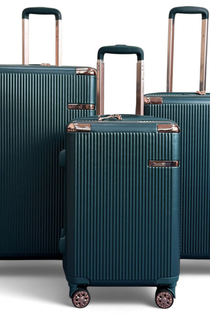 Cowra Set of 3 Hard Shell Suitcase in Dark Green