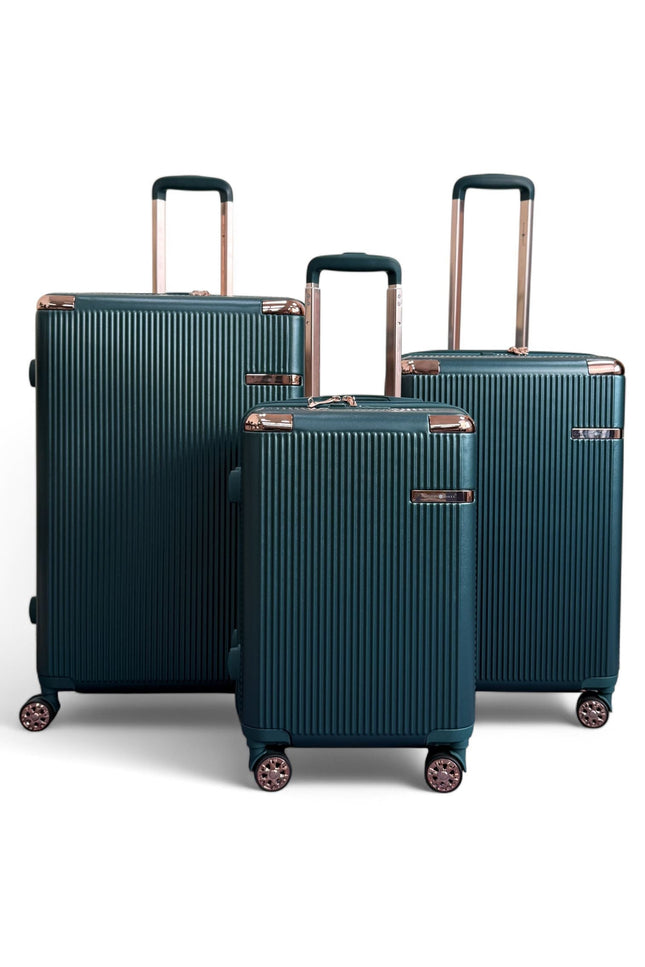 Cowra Set of 3 Hard Shell Suitcase in Dark Green