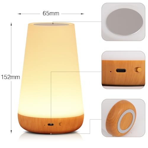 13 Color Changing Night Light RGB Remote Control Touch Dimmable Lamp Portable Table Bedside Lamps USB Rechargeable Night Lamp