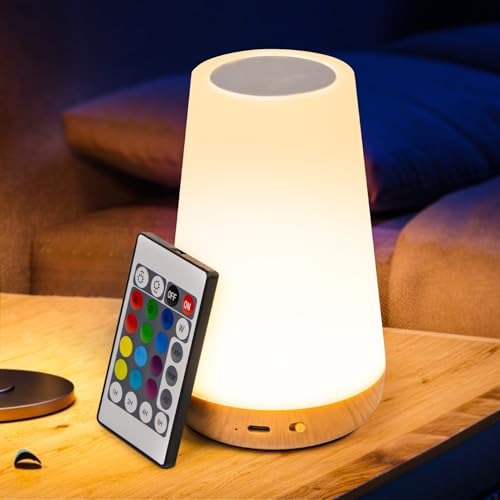 13 Color Changing Night Light RGB Remote Control Touch Dimmable Lamp Portable Table Bedside Lamps USB Rechargeable Night Lamp