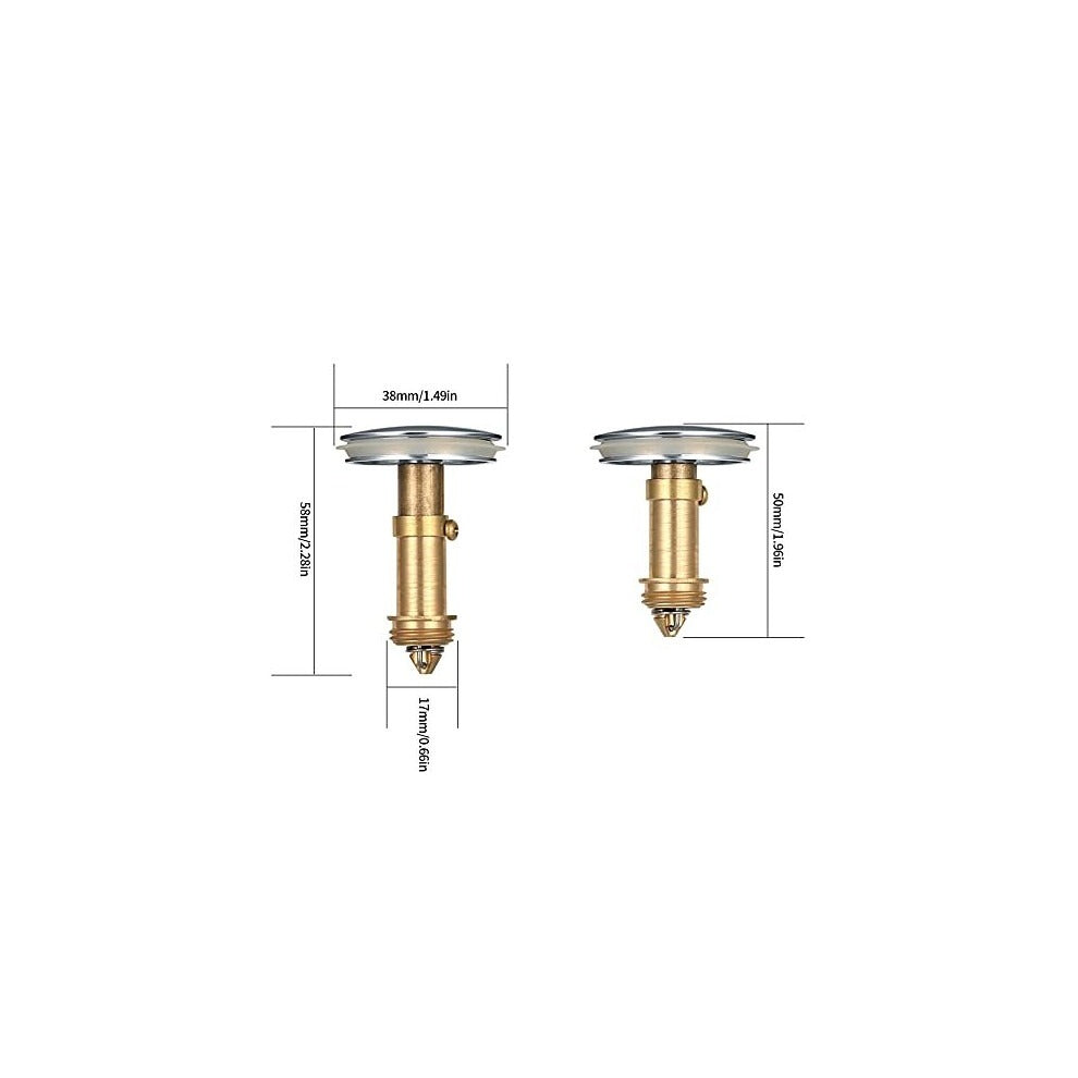 Pop Up Sink Plugs, Bathroom Push Drain Stopper Plugs, 38mm Click Clack Plug Sprung Stopper, Basin Sink Button Plugs for Kitchen Bathroom Washbasi