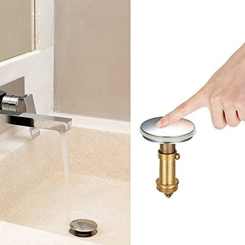 Pop Up Sink Plugs, Bathroom Push Drain Stopper Plugs, 38mm Click Clack Plug Sprung Stopper, Basin Sink Button Plugs for Kitchen Bathroom Washbasi