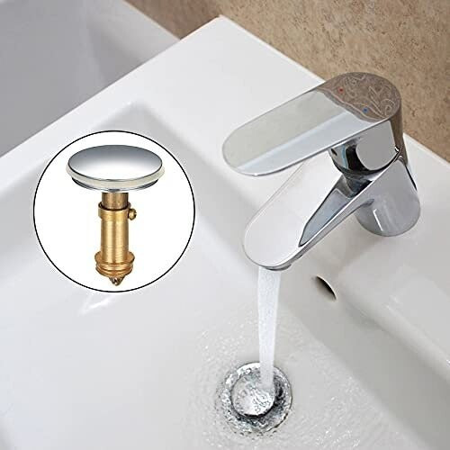 Pop Up Sink Plugs, Bathroom Push Drain Stopper Plugs, 38mm Click Clack Plug Sprung Stopper, Basin Sink Button Plugs for Kitchen Bathroom Washbasi